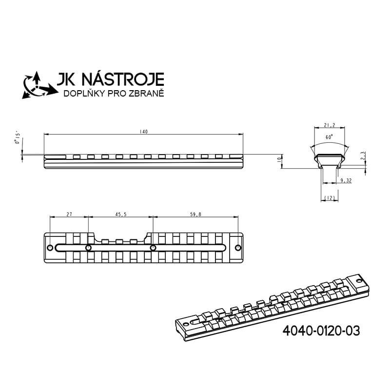 CZ 457 picatinny rail | 15 MOA JK-N