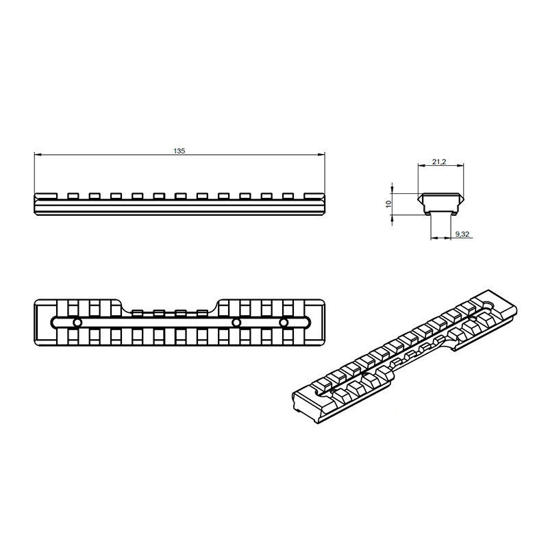 Brno ZKM 452 picatinny rail [11mm] JK-N