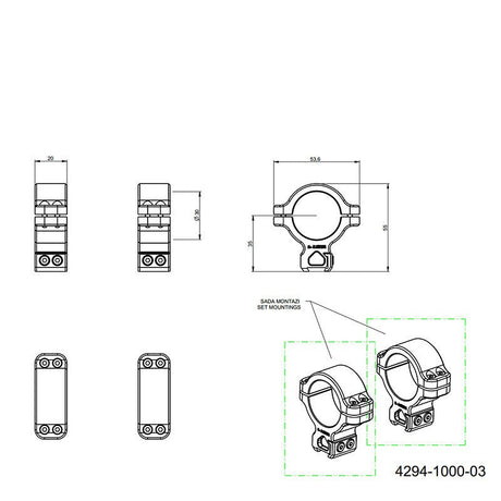 CZ 457 scope rings for dovetail | 30mm