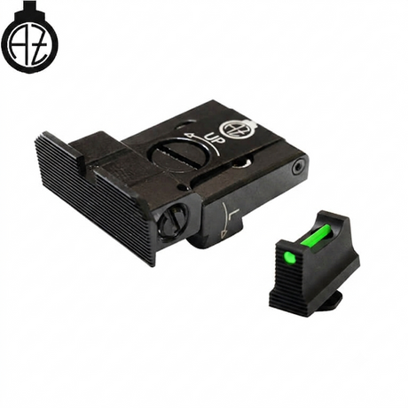 Adjustable sights for Glock [G17 G19 G26 & other] with fiber optics | type