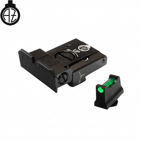 Adjustable sights for Glock [G17 G19 G26 & other] with fiber optics | type