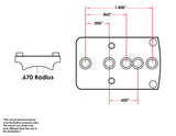 Universal shotgun / rifle [.670" Radius] red dot mount | Trijicon RMR footprint