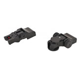 Folding adjustable sights for Picatinny base | with fiber optics