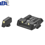 Adjustable sights for Glock [G17 G19 G26 & other] | with luminescent dots