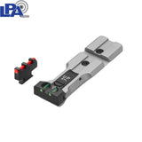 S&W revolver [686, 629, 19, 66, 586 & other] red dot ready adjustable sight set [silver; spring-front sight] | fiber optic