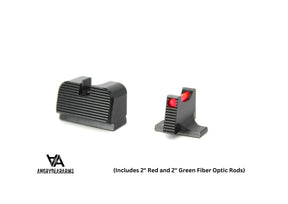 Sig Sauer P220 P226 P229 P320 & P365 Optics Ready tall sport sights with fiber optics