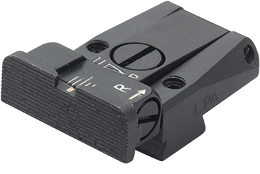Tanfoglio Limited, EAA Witness, IWI Jericho, Springfield P9 fully adjustable rear sight [old dovetail 9.5 mm] | grooved