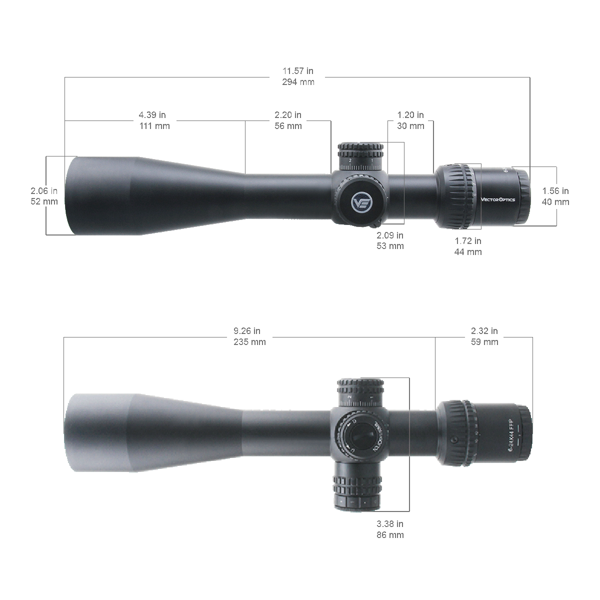 Vector Optics Veyron 6-24x44 IR First Focal Plane Illuminated rifle scope Vector Optics