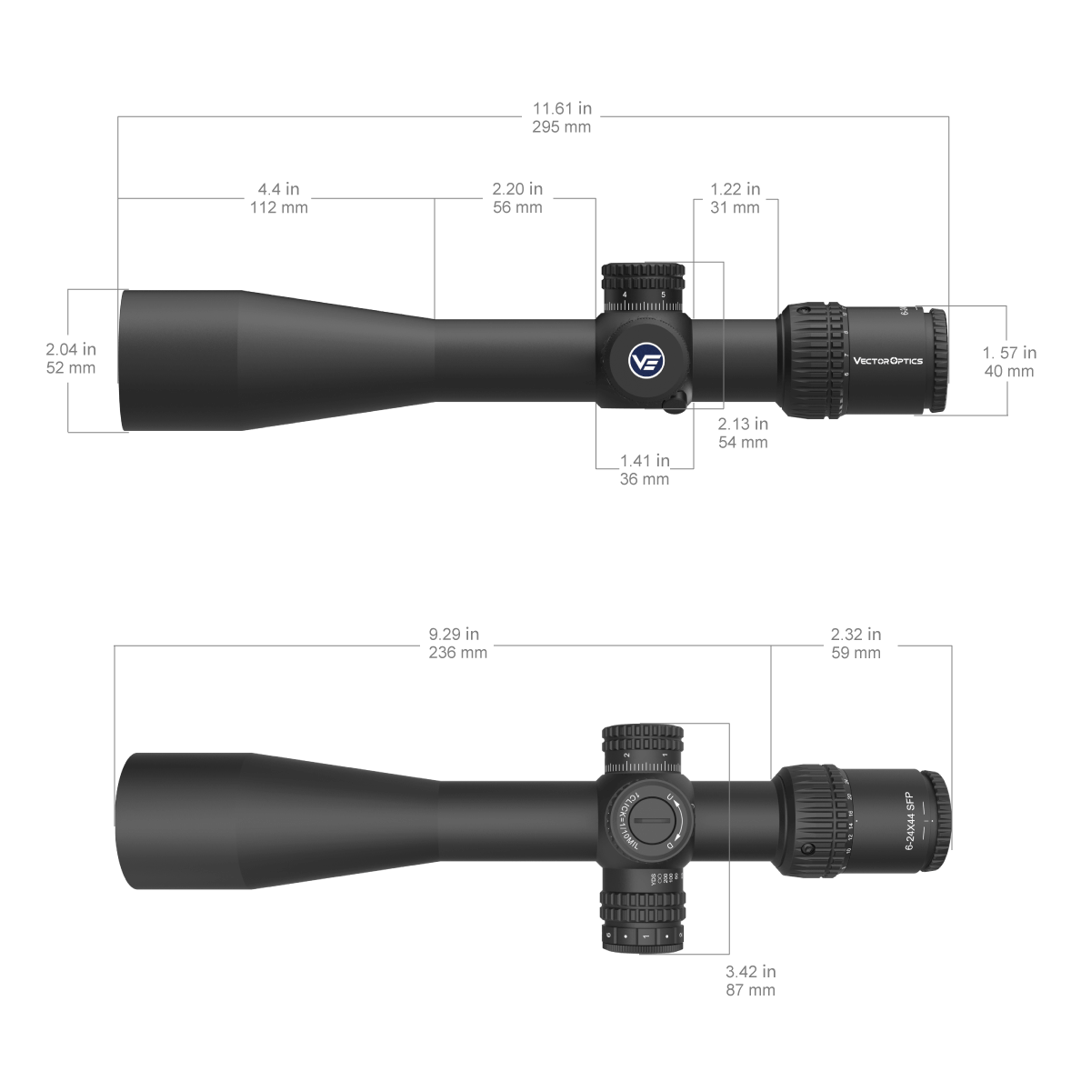 Vector Optics Veyron 6-24x44IR SFP compact rifle scope Vector Optics