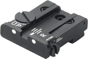 Adjustable rear sight for Glock [G17 G19 G26 & other] | white dots