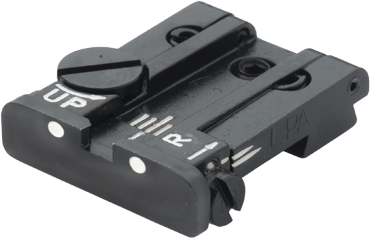Browning Hi-Power Vigilante adjustable rear sight | white dots