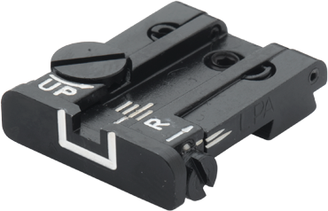 Browning Hi-Power Vigilante adjustable rear sight | white lines