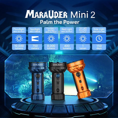 Olight Marauder 2 Mini | powerfull rechargeable flashlight | 10 000 lm