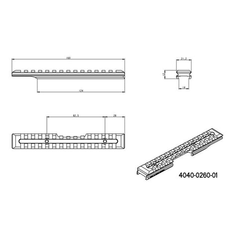 Brno ZKM 451 Picatinny rail [steel] | 16 mm